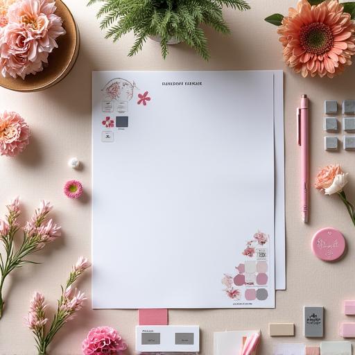 A detailed wedding planning mood board with fabric swatches and floral samples.